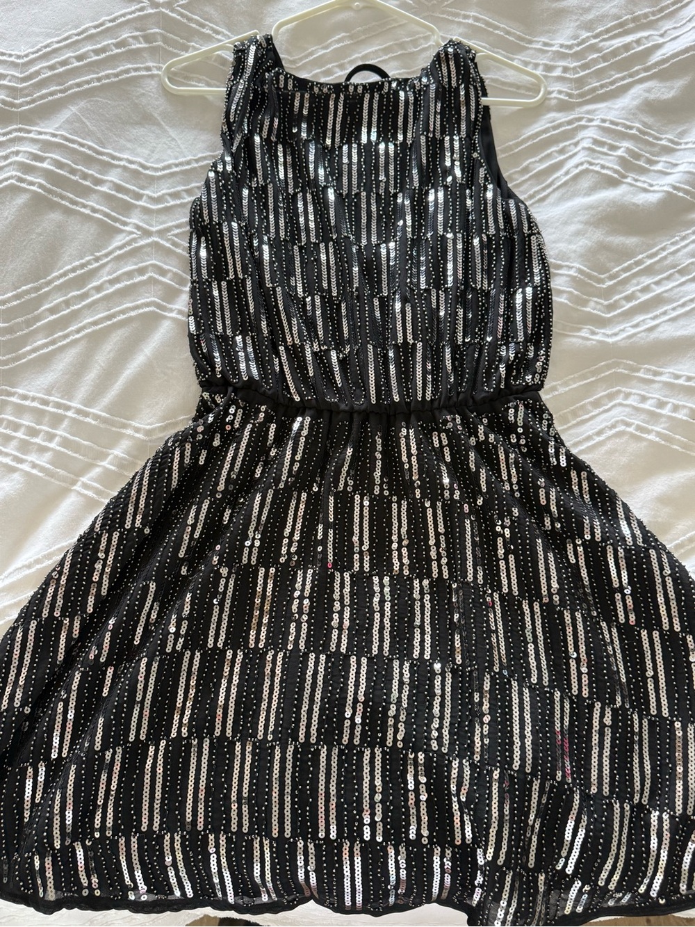 Backless Black Sequined Party Dress